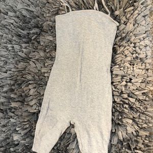 Grey jumpsuit.